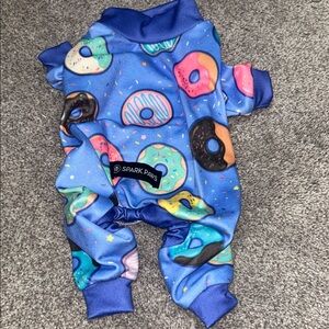 Blue Donut Print Dog Pajamas